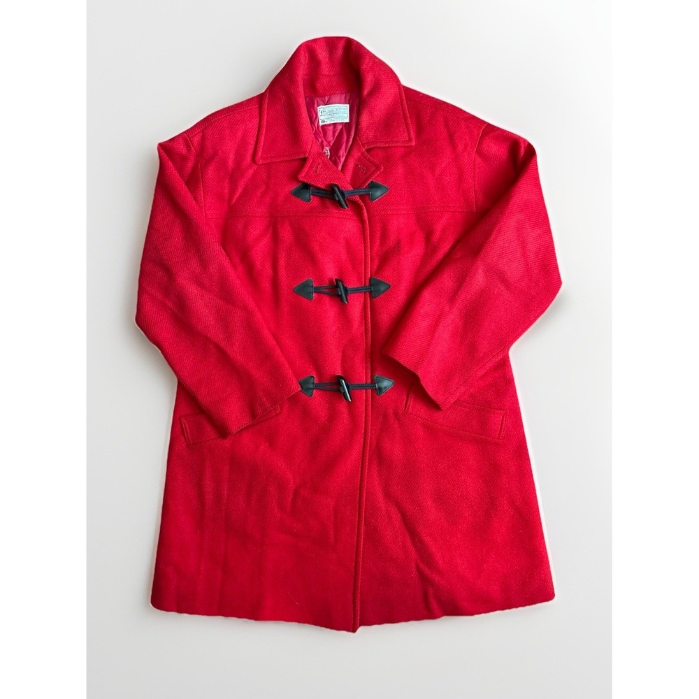 VTG‎ Pendleton Peacoat Jacket Red Virgin Wool USA Made Womens Medium Thinsulate
